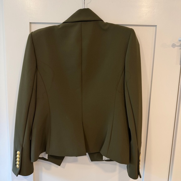 Veronica Beard Roya Dickey Army Green Blazer with Gold Buttons - Picture 3 of 5